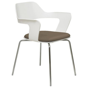 KFI Julep Stack Chair with White Flex Shell - Java Vinyl