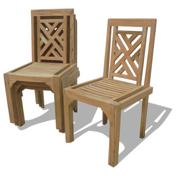 4 Pack-Grade A Teak Chippendale Stacking Chair Classic British Design By Windsor
