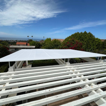 Sloped Trellis Fixed Awning Cover With Sunbrella Fabric San Juan Capistrano