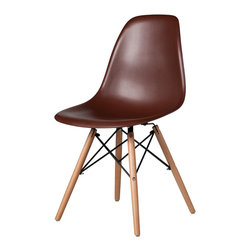 Austin Furniture - Midcentury Modern Eiffel Chair, Wooden Dowel Legs, Brown - Dining Chairs