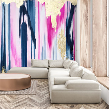 Accent Wall For Living Room, Wall Murals Gold Wallpaper, Abstract Wall Art,