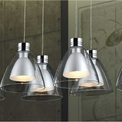 Inverted Glass Cup Dining Room Island Lighting - Pendant Lighting