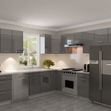 glossy gray