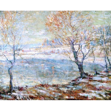 Ernest Lawson Inwood on Hudson In the Snow, 20"x25" Wall Decal
