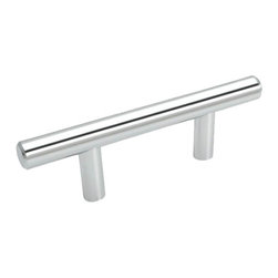 Cosmas - Cosmas 305-2.5CH Polished Chrome 2-1/2&rdquo; CTC (64mm) Euro Bar Pull [5-PACK] - Cabinet And Drawer Handle Pulls