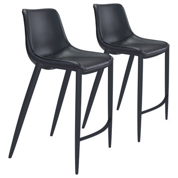 Magnus Bar Chair, Set of 2 Black