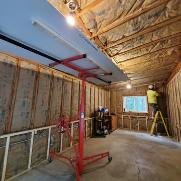 Finished garage area in progress