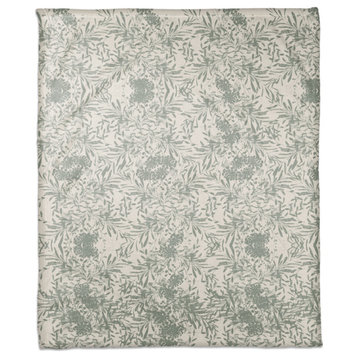 Earthy Floaral 50x60 Coral Fleece Blanket