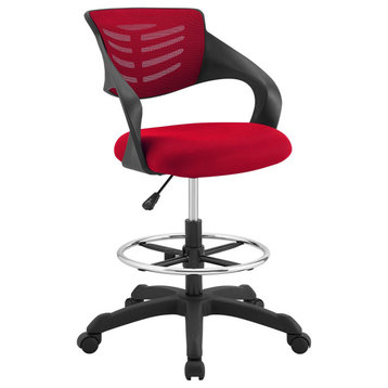 Red Thrive Mesh Drafting Chair