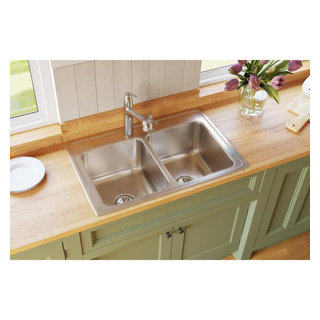 Elkay Lustertone 43 L x 22 W Drop-In Kitchen Sink