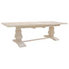 Benedict Extension Dining Table in Mango Solid Wood with White Wash Finish