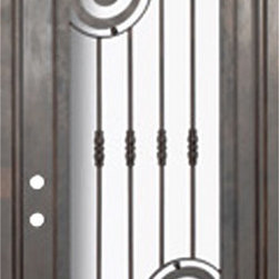 Barcelona 36x96 Forged Iron Single Door 14 Gauge Steel - Front Doors