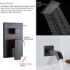 Wall Mount Stainless Steel Shower Kit In Black Color