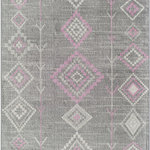 Rugs America - Rugs America Bodrum BR15E Tribal Moroccan Native Blush Area Rugs, 8'9"x12' - Here's something to get excited about: the utterly unique color combo and pattern on the Mirette rug. Who knew gray and pink would be such a killer combo? With a washed out, vintage-looking finish, ultra-low pile, shiny finish, and contrasting earthy tribal pattern, it's no wonder you can hardly resist this CosmoLiving Soleil Collection star.Features