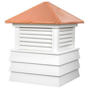 Dover Vinyl Shiplap Cupola With Copper Roof, 30"x44"