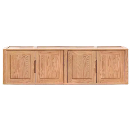Oak Solid Wood Wardrobe, Natural Wood, 70.9x22x19.7  in, Top Cabinet