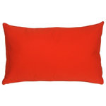 Pillow Decor Ltd. - Pillow Decor - Sunbrella Solid Color Outdoor Pillow, Logo Red, 12" X 20" - These pillows are made with renowned Sunbrella outdoor fabric. Adds a lush touch to your outdoor decor. Mix and match with other pillows in this series, fantastic stripes & solids in fresh, happy colors! *Pillow dimensions always refer to the pillow cover's width and length while lying flat unstuffed and are rounded up to the nearest whole inch.