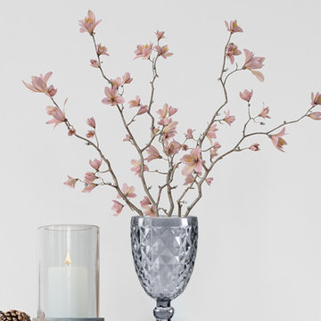 Embossed Goblet Glass Vase, Sold Individually & in Set of 12, 4" Dia & 7" Tall