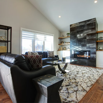 Feature Wall with Linear Fireplace | Thorold, Ontario