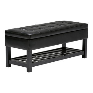 Simpli Home Riverside Entryway Bench In Natural Industrial