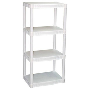 Gracious Living 91064-1C-96 Four Shelf Shelving Unit, White