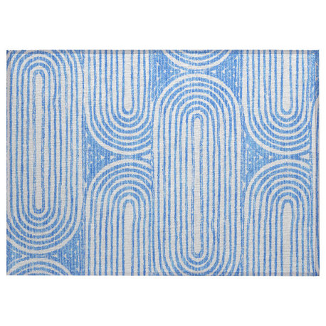 Machine Washable Indoor/Outdoor Chantille ACN540 Blue 1'8" x 2'6" Rug