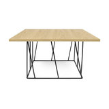 Helix Square Coffee Table, Oak/Black Steel