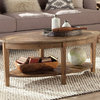 Transitional Coffee Table, Reclaimed Wood Construction With Oval Top, Natural