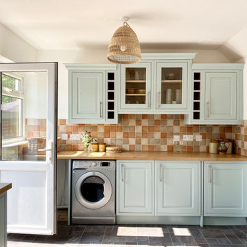 Rustic Boho Light Blue Kitchen