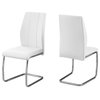HomeRoots Two 77.5" Leather Look Chrome Metal and Foam Dining Chairs