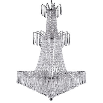 Artistry Lighting Victoria Drop Collection Crystal Chandelier, Chrome, 32"x43"