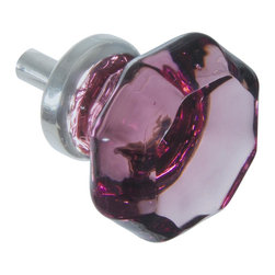 CKP - CKP Elegance Knob, Amethyst Glass, Nickel Base - Cabinet And Drawer Knobs