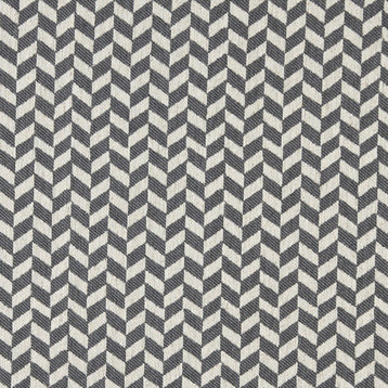 Grey and Off White Herringbone Check Upholstery Fabric By The Yard