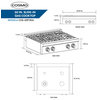 Cosmo 18k BTU Pro Gas Cooktop With 4 Burners Stainless Steel