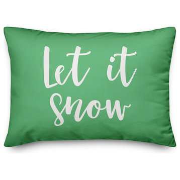 Let It Snow, Light Green 14x20 Lumbar Pillow