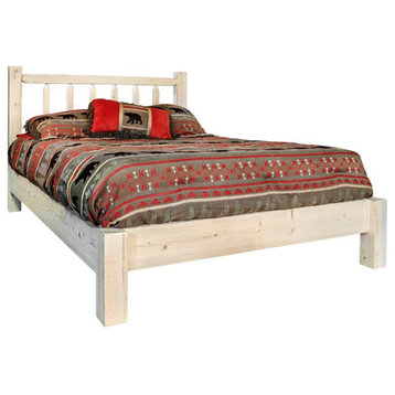 Montana Woodworks Homestead Solid Pine Wood Queen Platform Bed in Natural