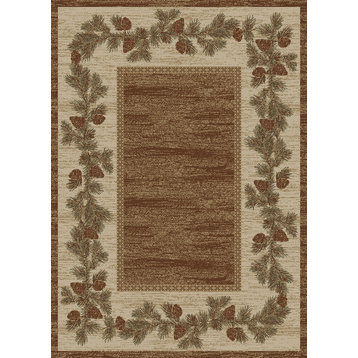 Hearthside Rustic Mountain View Brown Area Rug, 2'3"x7'7"