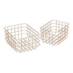 Set of 2 Copper Baskets - Baskets