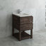Formosa Floor Standing Open Bottom Modern Bathroom Cabinet With Top & Sink, 24"