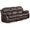 Homelegance Cranley Double Reclining Sofa, Brown Leather