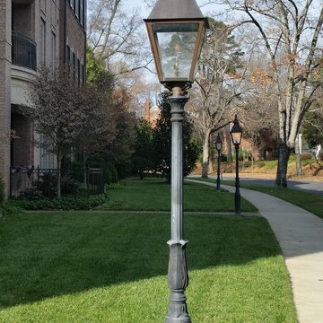 Post Mounted Lantern, Post Lantern, Aged Copper Lantern