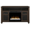 Dimplex Xavier Fireplace TV Stand with Glass Ember Bed in Warm Brown