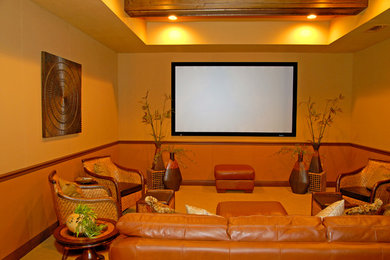 Inspiration for a home theatre in Tampa.