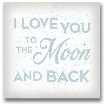 I Love You to the Moon Wall Art, Baby Nursery Decor, Kid's Art., 18 X 18