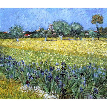 Vincent Van Gogh View of Arles With Irises, 20"x25" Wall Decal