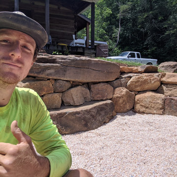 Ancient, Megalithic Sunken Fire Pit and Boulder Wall