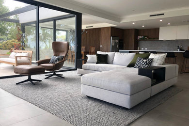 Inspiration for a modern living room in Perth.
