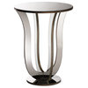 Kylie Hollywood Regency Glamour Mirrored Accent Side Table, Silver Mirrored
