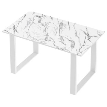 NOTA Dining Table, Marble/White