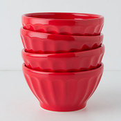 Latte Bowls, Fire Engine, Set of 4